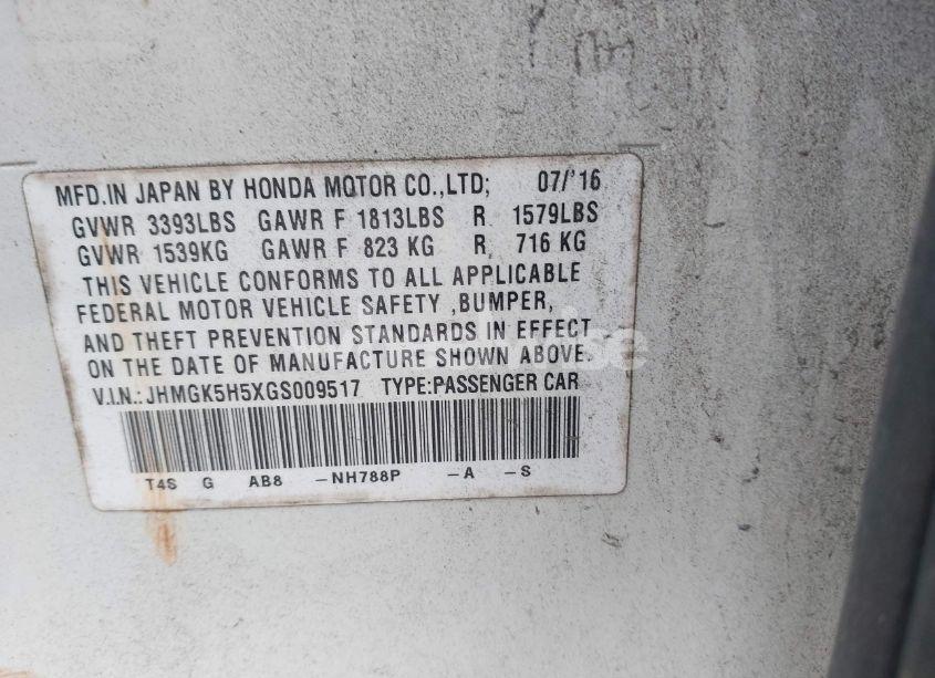 Photo 9 of 2016 Honda Fit LX (VIN JHMGK5H5XGS009517)