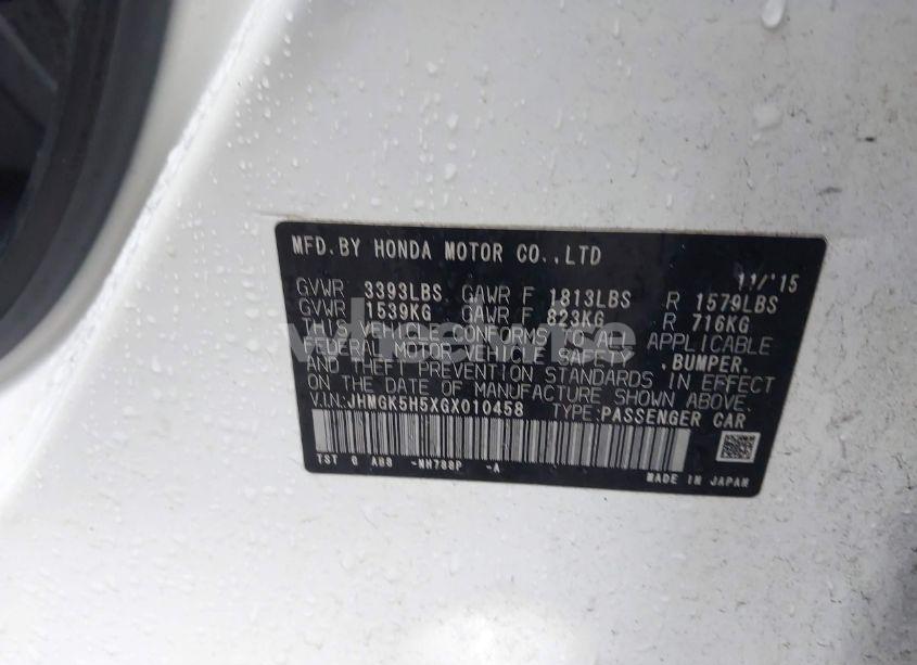 Photo 9 of 2016 Honda Fit LX (VIN JHMGK5H5XGX010458)