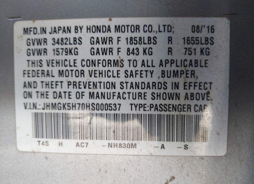 Photo 7 of 2017 Honda Fit EX (VIN JHMGK5H70HS000537)