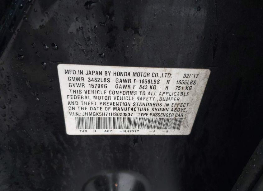 Photo 9 of 2017 Honda Fit EX (VIN JHMGK5H71HS020537)