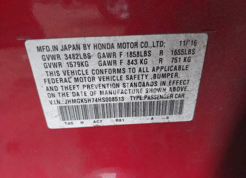 Photo 9 of 2017 Honda Fit EX (VIN JHMGK5H74HS008513)