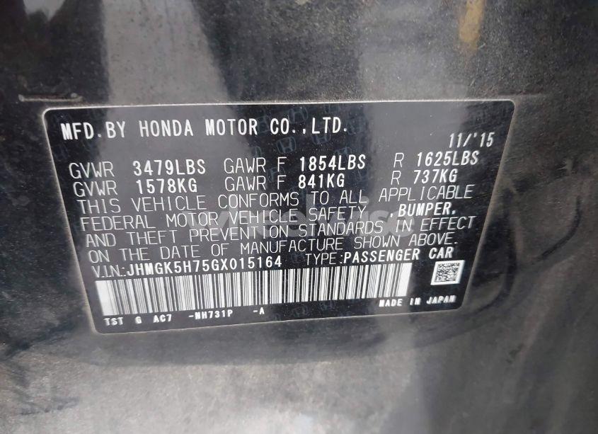 Photo 9 of 2016 Honda Fit EX (VIN JHMGK5H75GX015164)