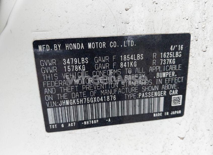 Photo 9 of 2016 Honda Fit EX (VIN JHMGK5H75GX041876)