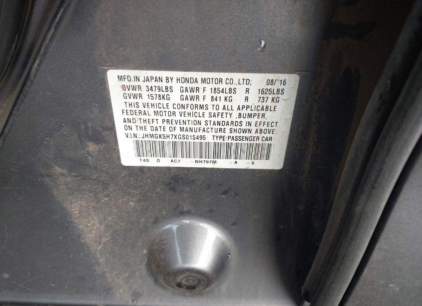 Photo 9 of 2016 Honda Fit EX (VIN JHMGK5H7XGS015495)