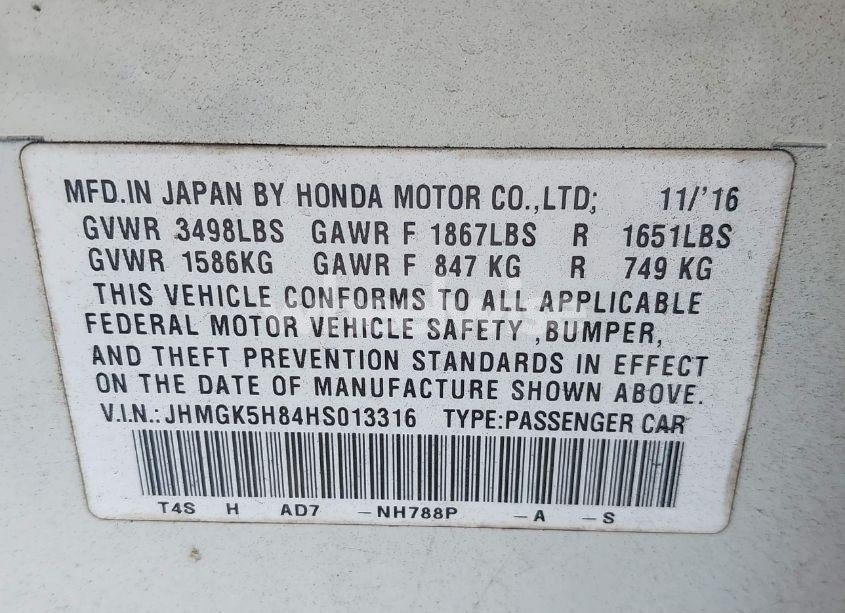 Photo 9 of 2017 Honda Fit EX-L (VIN JHMGK5H84HS013316)