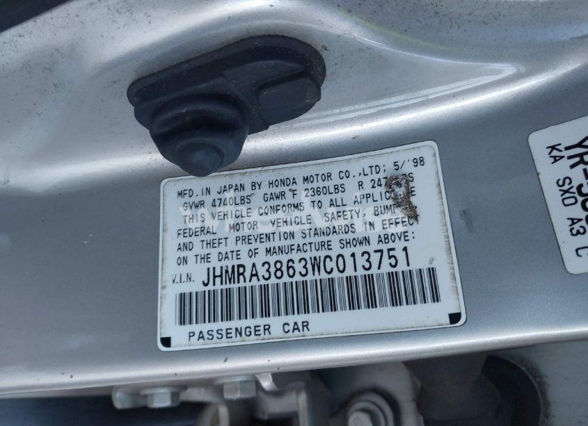 Photo 9 of 1998 Honda Odyssey EX/LX (VIN JHMRA3863WC013751)