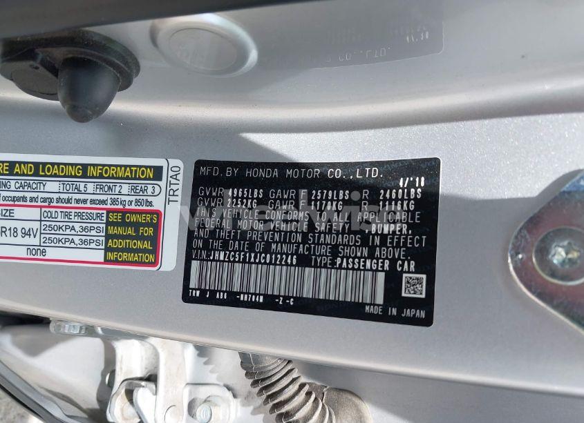 Photo 9 of 2018 Honda Clarity PLUG-IN HYBRID (VIN JHMZC5F1XJC012246)