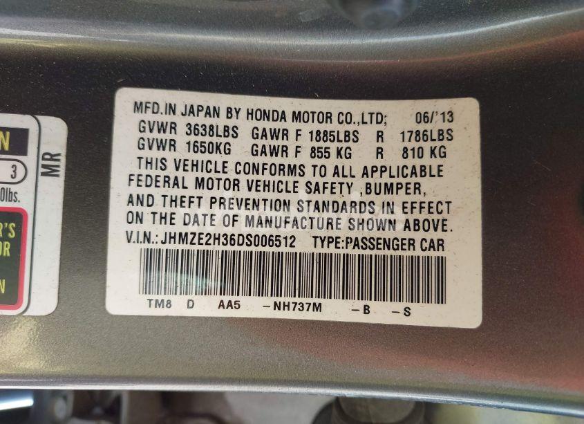 Photo 9 of 2013 Honda Insight N/A (VIN JHMZE2H36DS006512)