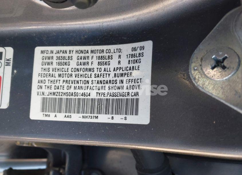 Photo 9 of 2010 Honda Insight LX (VIN JHMZE2H50AS014604)