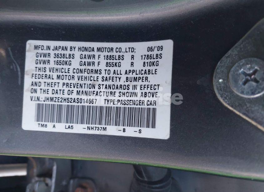 Photo 9 of 2010 Honda Insight LX (VIN JHMZE2H52AS014667)