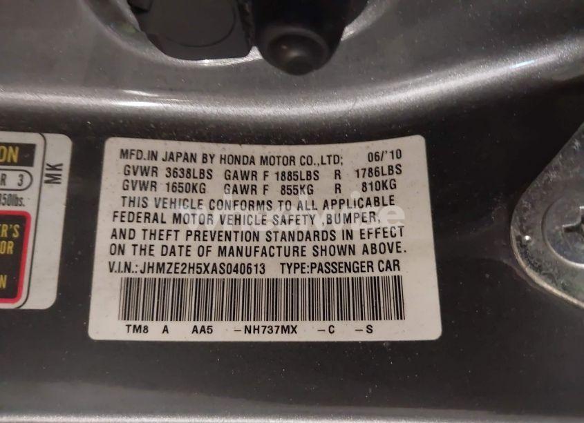 Photo 9 of 2010 Honda Insight LX (VIN JHMZE2H5XAS040613)