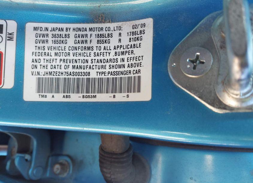 Photo 9 of 2010 Honda Insight EX (VIN JHMZE2H75AS003308)