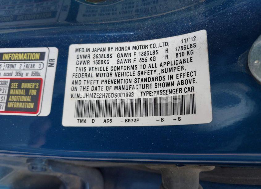 Photo 9 of 2013 Honda Insight EX (VIN JHMZE2H75DS001093)