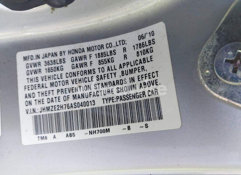 Photo 9 of 2010 Honda Insight EX (VIN JHMZE2H76AS040013)