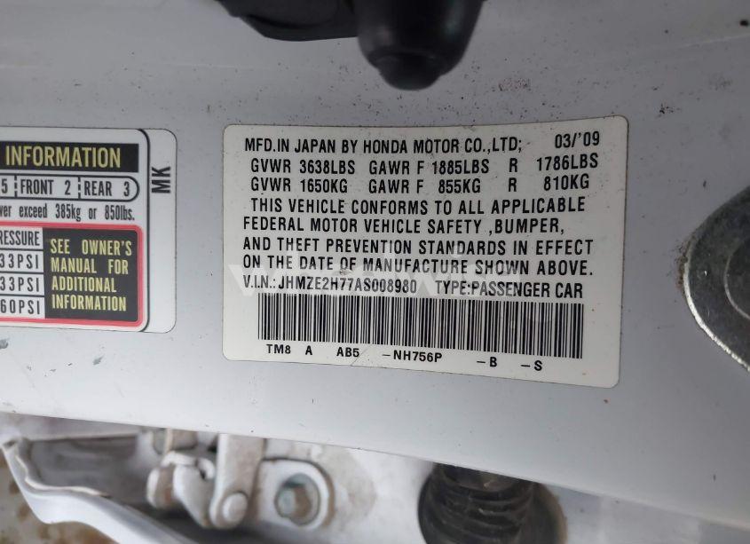 Photo 9 of 2010 Honda Insight EX (VIN JHMZE2H77AS008980)