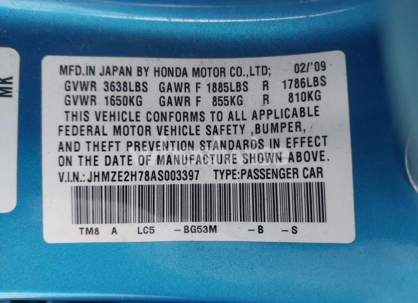 Photo 9 of 2010 Honda Insight EX (VIN JHMZE2H78AS003397)