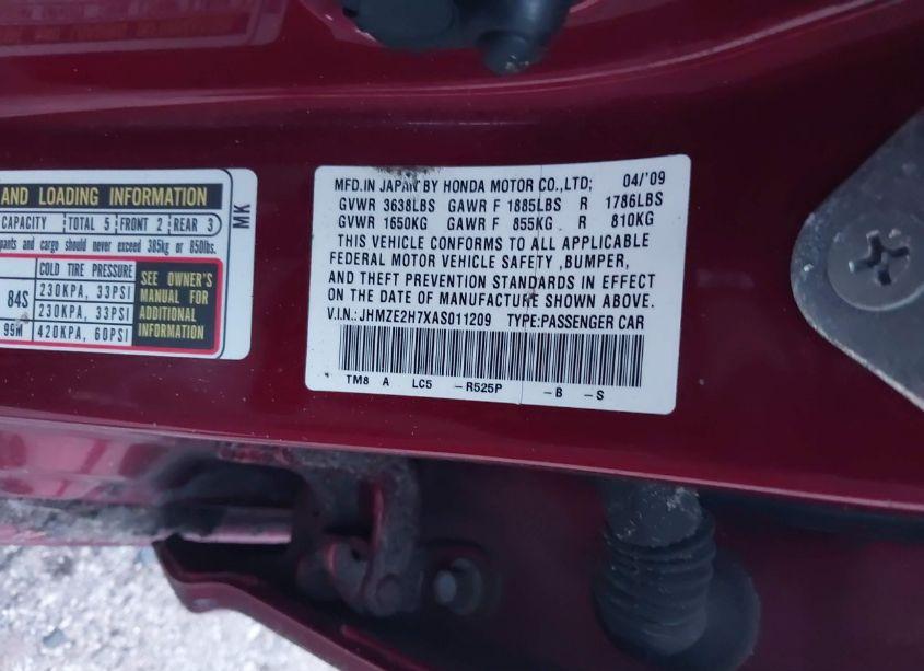 Photo 9 of 2010 Honda Insight EX (VIN JHMZE2H7XAS011209)