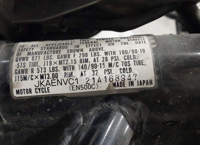 Photo 10 of 2001 Kawasaki En500 C (VIN JKAENVC121A168947)