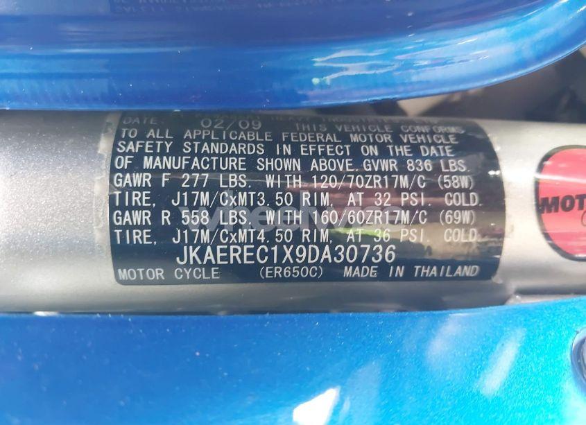 Photo 10 of 2009 Kawasaki Er650 C (VIN JKAEREC1X9DA30736)