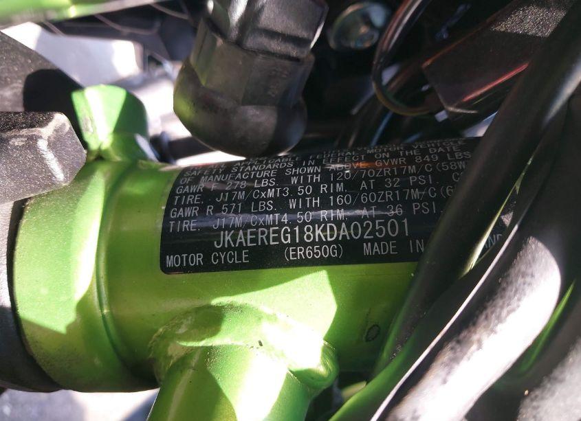 Photo 10 of 2019 Kawasaki Er650 G (VIN JKAEREG18KDA02501)