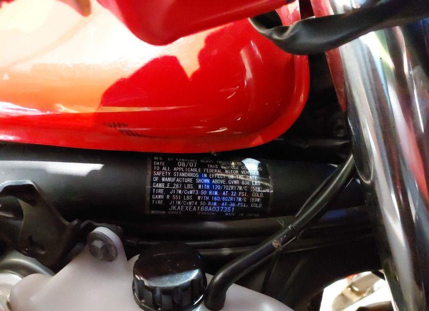 Photo 10 of 2008 Kawasaki Ex650 A (VIN JKAEXEA168A037351)