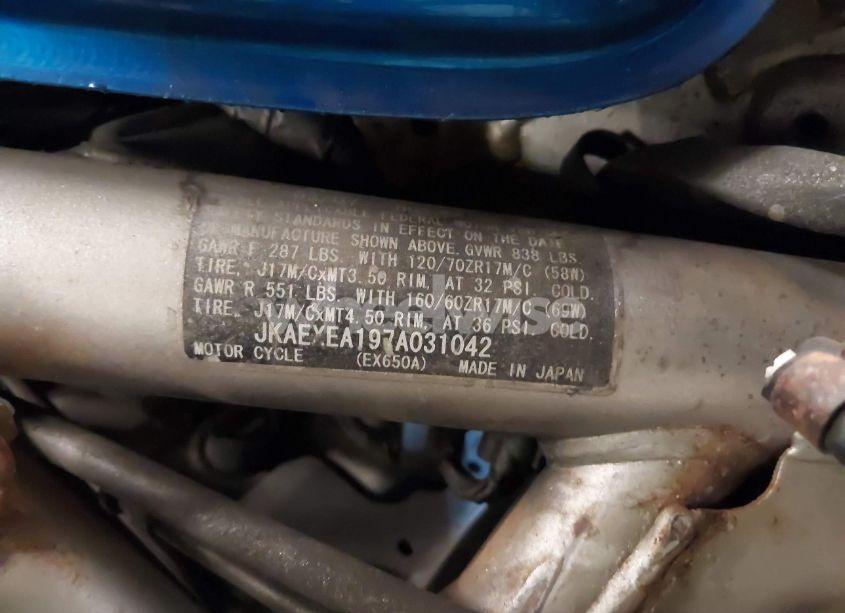 Photo 10 of 2007 Kawasaki Ex650 A (VIN JKAEXEA197A031042)