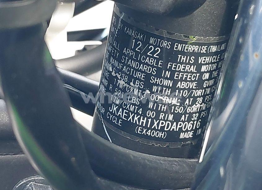 Photo 10 of 2023 Kawasaki Ex400 N/A (VIN JKAEXKH1XPDAP0616)