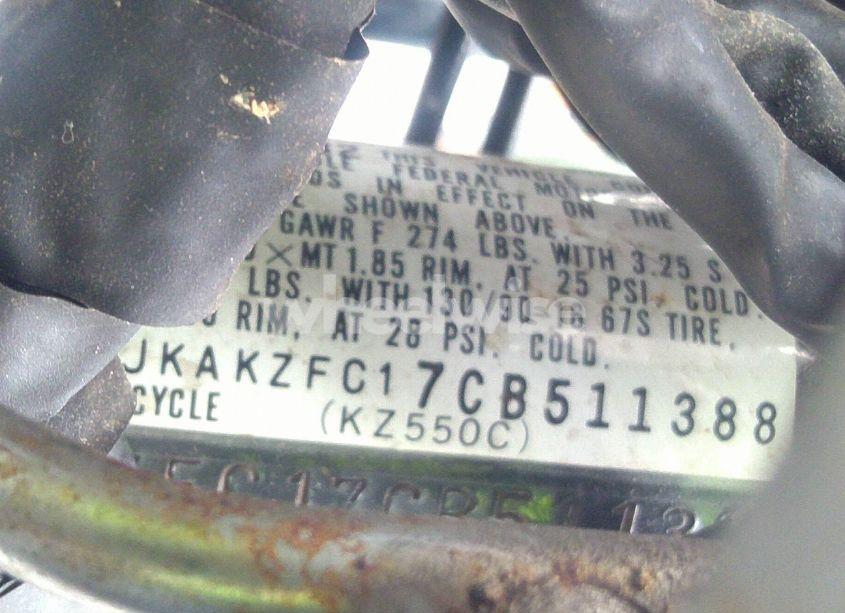 Photo 10 of 1982 Kawasaki Kz550 C (VIN JKAKZFC17CB511388)