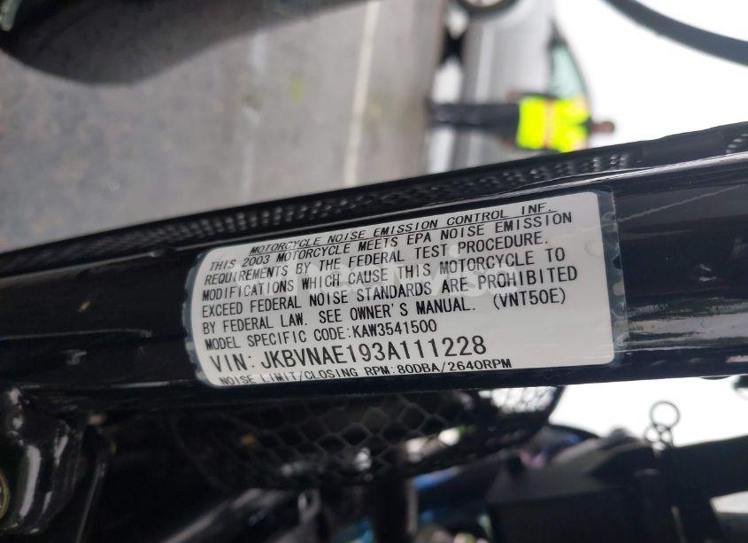 Photo 10 of 2003 Kawasaki Vn1500 E (VIN JKBVNAE193A111228)