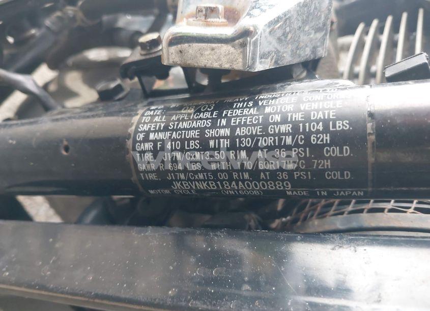 Photo 10 of 2004 Kawasaki 1600 MEANSTREAK (VIN JKBVNKB184A000889)