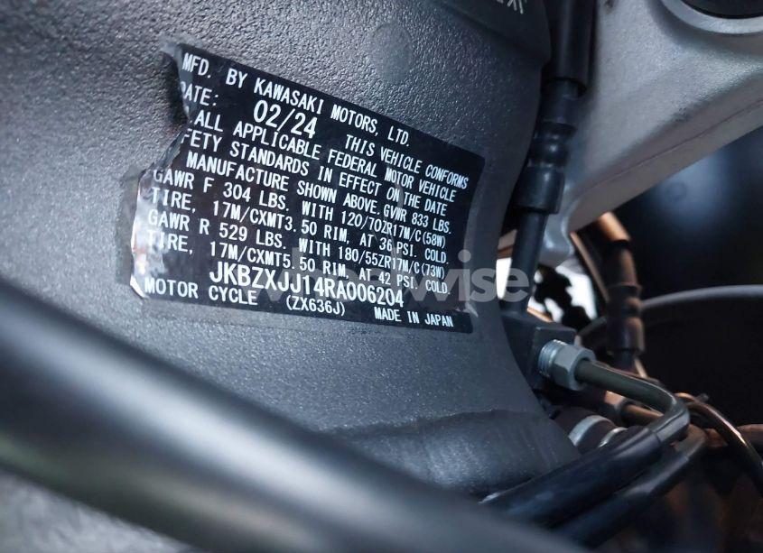 Photo 10 of 2024 Kawasaki Zx636 K (VIN JKBZXJJ14RA006204)