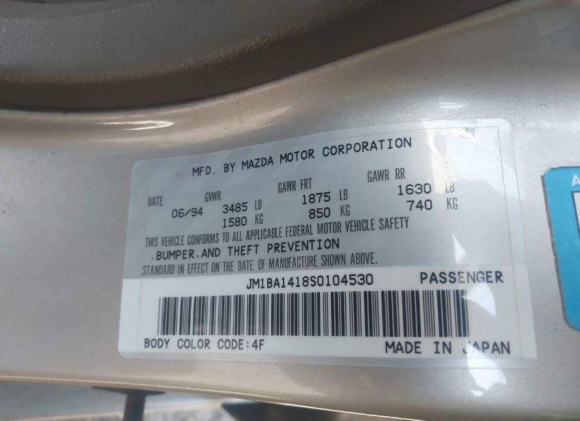 Photo 9 of 1995 Mazda Protege DX/LX (VIN JM1BA1418S0104530)