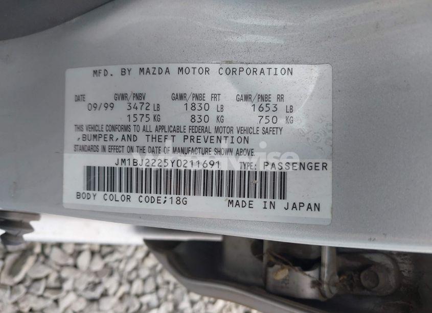 Photo 9 of 2000 Mazda Protege DX/LX (VIN JM1BJ2225Y0211691)