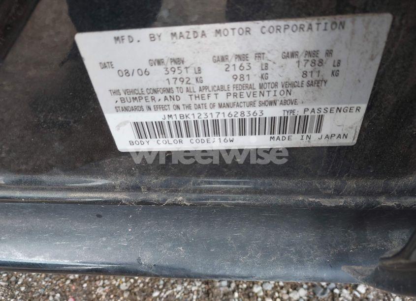 Photo 9 of 2007 Mazda Mazda3 S SPORT (VIN JM1BK123171628363)
