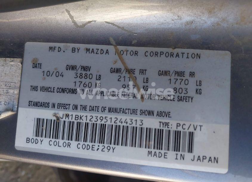 Photo 9 of 2005 Mazda Mazda3 S/SP23 (VIN JM1BK123951244313)