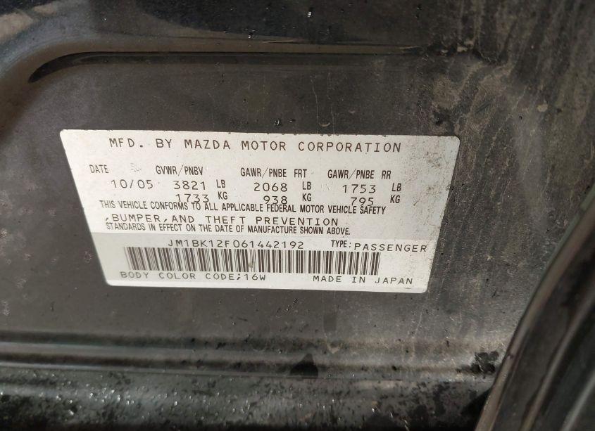 Photo 9 of 2006 Mazda Mazda3 I (VIN JM1BK12F061442192)