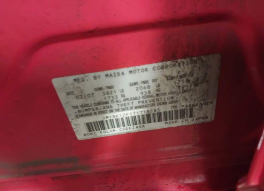 Photo 9 of 2007 Mazda Mazda3 I SPORT (VIN JM1BK12F171718283)
