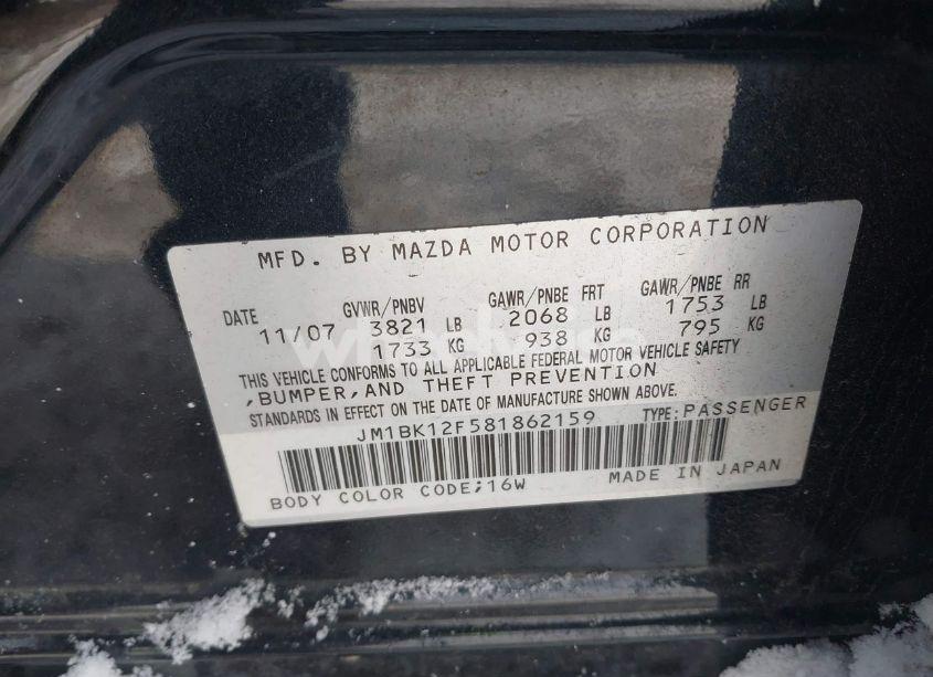 Photo 9 of 2008 Mazda Mazda3 I (VIN JM1BK12F581862159)