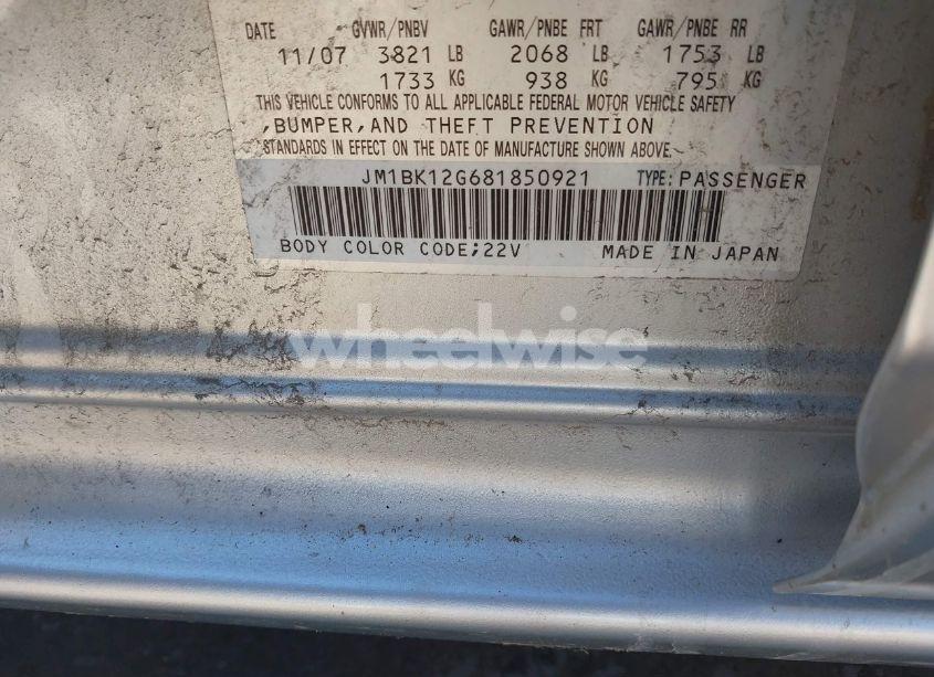 Photo 9 of 2008 Mazda Mazda3 I (VIN JM1BK12G681850921)