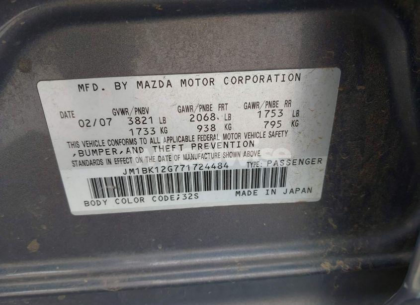 Photo 9 of 2007 Mazda Mazda3 I (VIN JM1BK12G771724484)
