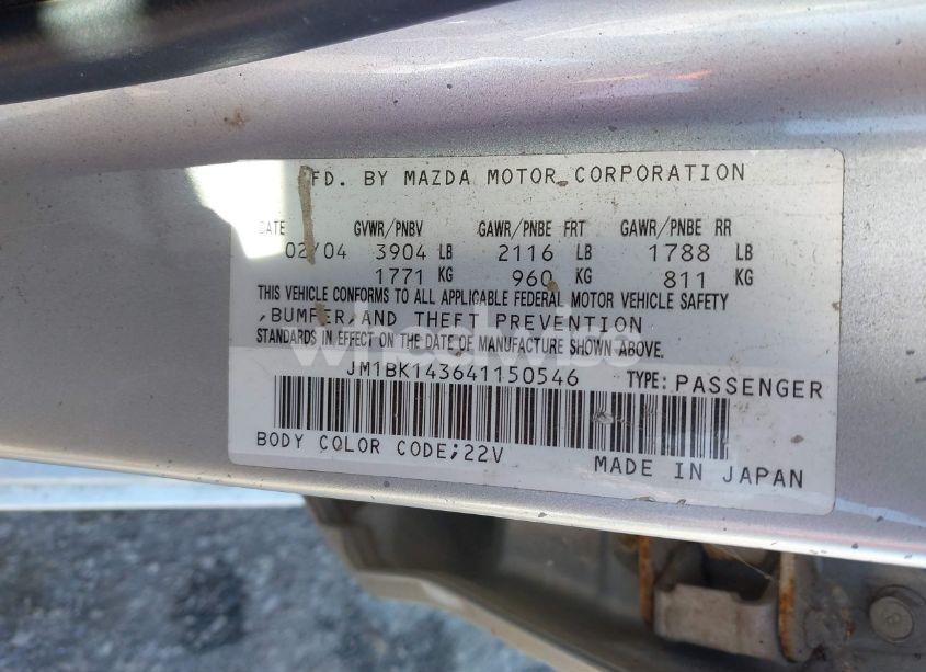 Photo 9 of 2004 Mazda Mazda3 S (VIN JM1BK143641150546)