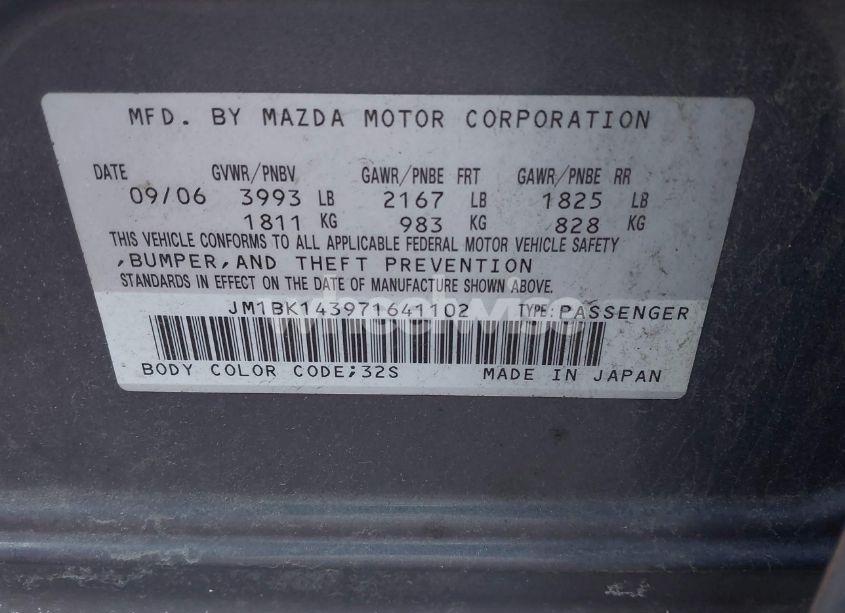 Photo 9 of 2007 Mazda Mazda3 S SPORT (VIN JM1BK143971641102)