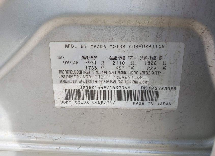 Photo 9 of 2007 Mazda Mazda3 S SPORT (VIN JM1BK144971639066)