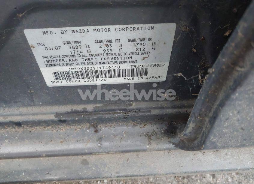 Photo 9 of 2007 Mazda Mazda3 S GRAND TOURING (VIN JM1BK323171749440)