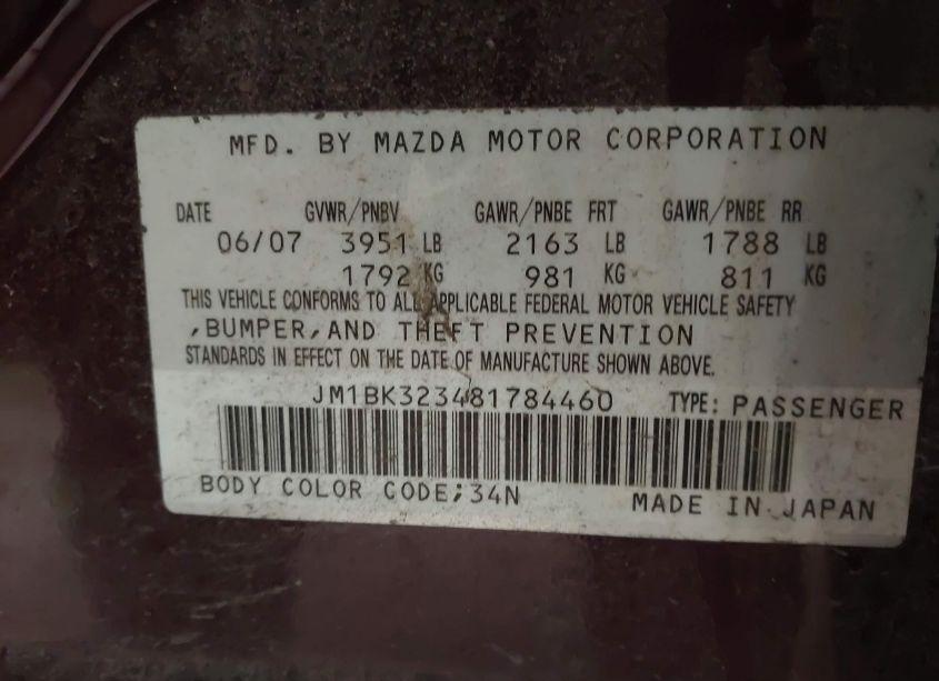 Photo 9 of 2008 Mazda Mazda3 S SPORT (VIN JM1BK323481784460)