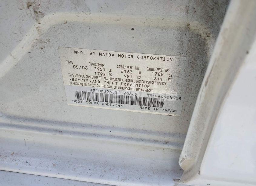 Photo 9 of 2008 Mazda Mazda3 S SPORT (VIN JM1BK323581170825)