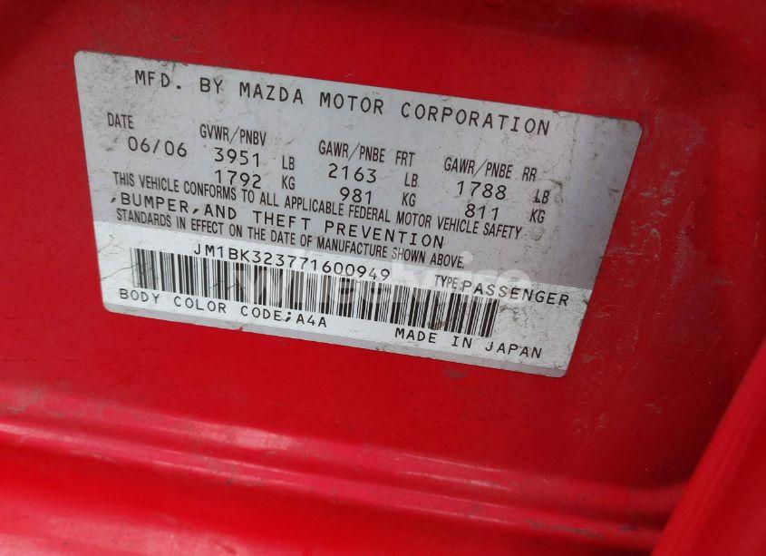 Photo 9 of 2007 Mazda Mazda3 S GRAND TOURING (VIN JM1BK323771600949)