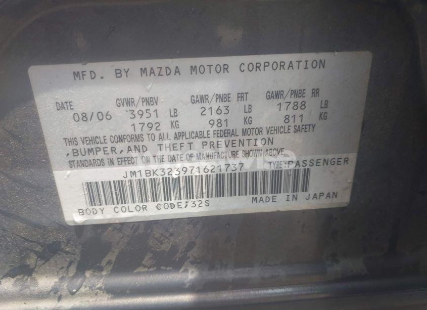 Photo 9 of 2007 Mazda Mazda3 S TOURING (VIN JM1BK323971621737)