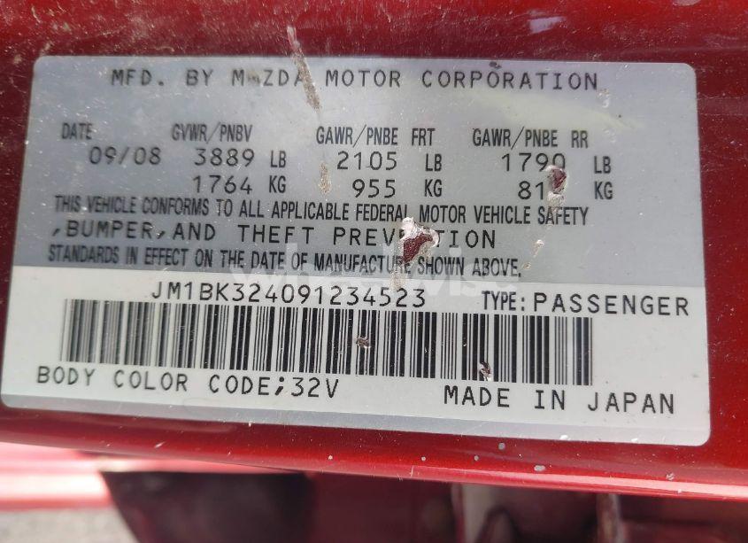 Photo 9 of 2009 Mazda Mazda3 S TOURING (VIN JM1BK324091234523)