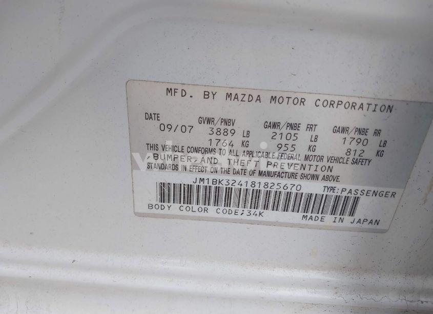 Photo 9 of 2008 Mazda Mazda3 S GRAND TOURING (VIN JM1BK324181825670)